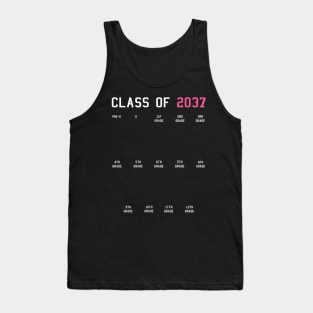 Class of 2037 Grow with Me Graduation First Day Handprints Tank Top